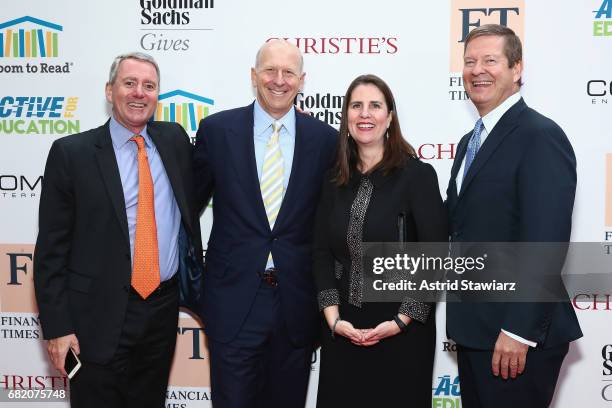 Room to Read founder John Wood, President and Co-COO, Goldman Sachs, event honoree David M. Solomon, Co-Founder & CEO, Room to Read Erin Ganju and...