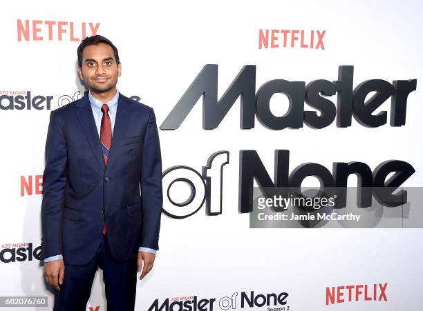 Aziz Ansari attends the "Master Of None" Season 2 Premiere at SVA Theatre on May 11, 2017 in New York City.