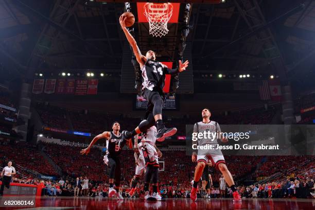 Danny Green of the San Antonio Spurs shoots a lay up during the game against the Houston Rockets during Game Six of the Western Conference Semifinals...