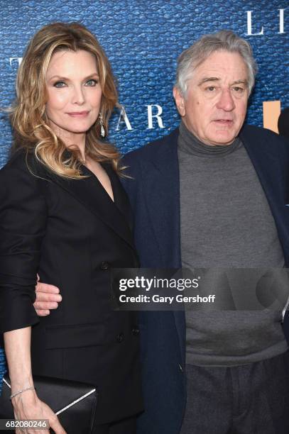 Actress Michelle Pfeiffer and actor/executive producer Robert De Niro attend "The Wizard Of Lies" New York premiere at The Museum of Modern Art on...