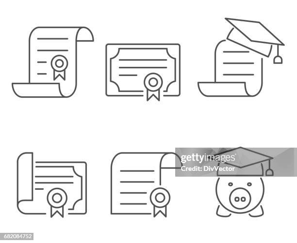 certificate icon - certificate-icon stock illustrations