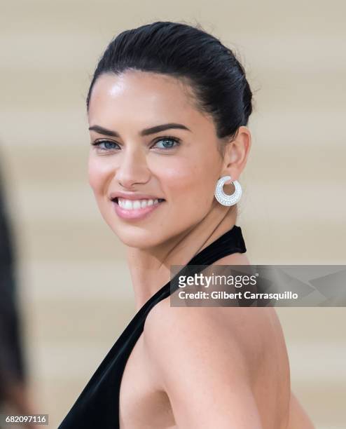 Model Adriana Lima is seen at the 'Rei Kawakubo/Comme des Garcons: Art Of The In-Between' Costume Institute Gala at Metropolitan Museum of Art on May...