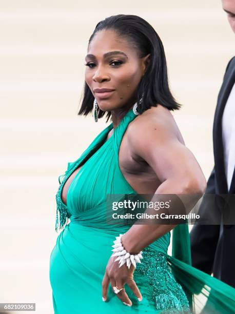 Tennis player Serena Williams is seen at the 'Rei Kawakubo/Comme des Garcons: Art Of The In-Between' Costume Institute Gala at Metropolitan Museum of...