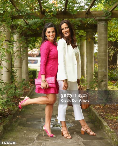 Nicole O'Neill and Krissy Marsh poses during a photo call for the Real Housewives of Sydney at Chiswick Restaurant on May 12, 2017 in Sydney,...
