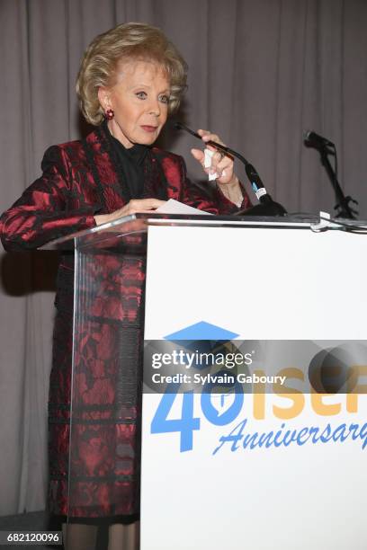 Lily Safra attends Mrs. Lily Safra Honored at ISEF Foundation's 40th Anniversary at Intercontinental New York Barclay on May 11, 2017 in New York...