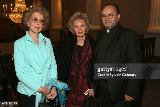Nina Weiner, Lily Safra and Patrick Desbois attend Mrs. Lily Safra Honored at ISEF Foundation's 40th Anniversary at Intercontinental New York Barclay...