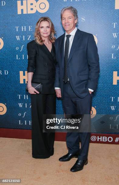 Michelle Pfeiffer and David E. Kelly attend 'The Wizard of Lies' New York Premiere at The Museum of Modern Art on May 11, 2017 in New York City.