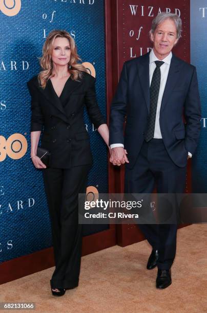 Michelle Pfeiffer and David E. Kelly attend 'The Wizard of Lies' New York Premiere at The Museum of Modern Art on May 11, 2017 in New York City.