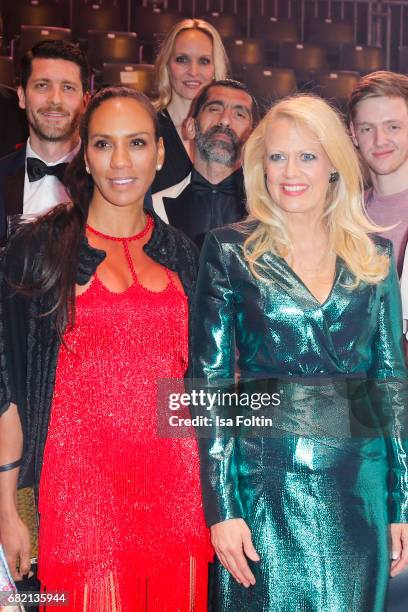 Barbara Becker and german presenter Barbara Schoeneberger attend the Duftstars at Kraftwerk Mitte on May 11, 2017 in Berlin, Germany.