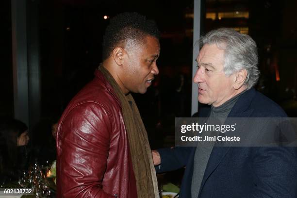 Cuba Godding Jr. And Robert De Niro attend the after party for "The Wizard of Lies" New York premiere at The Museum of Modern Art on May 11, 2017 in...