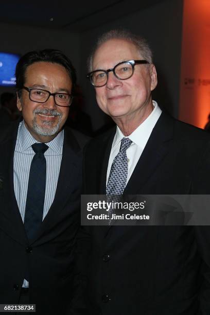 Len Amato and Barry Levinson attend the after party for "The Wizard of Lies" New York premiere at The Museum of Modern Art on May 11, 2017 in New...