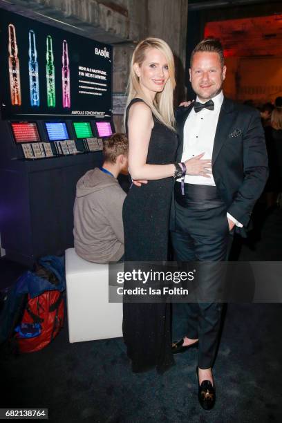 German actress Mirja du Mont and Bastian Ammelounx, CEO La Martina Germany attend the Duftstars at Kraftwerk Mitte on May 11, 2017 in Berlin, Germany.