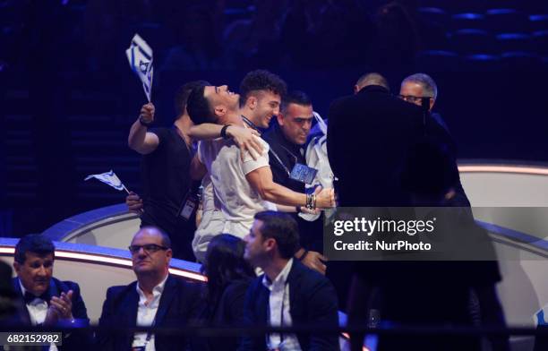 Team of Israel reacts after go to final from the Second Semi-Final of the Eurovision Song Contest, in Kiev, Ukraine, 11 May 2017. The Eurovision Song...