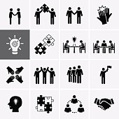 Team Work, Career and Business Process Icons.