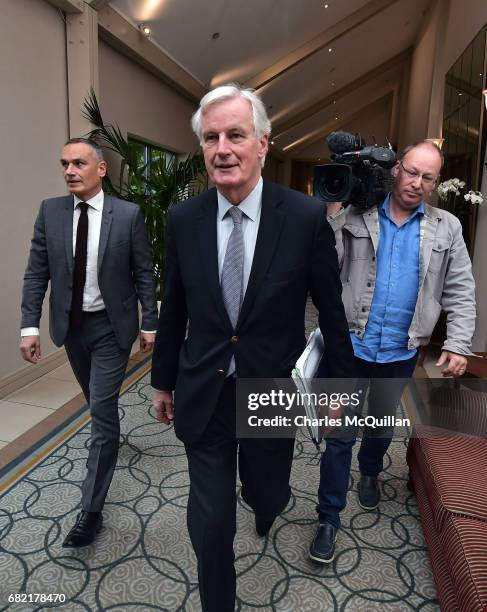 European Commission Brexit chief negotiator Michel Barnier attends the EPP Group Bureau meeting at Druids Glen on May 12, 2017 in Wicklow, Ireland....