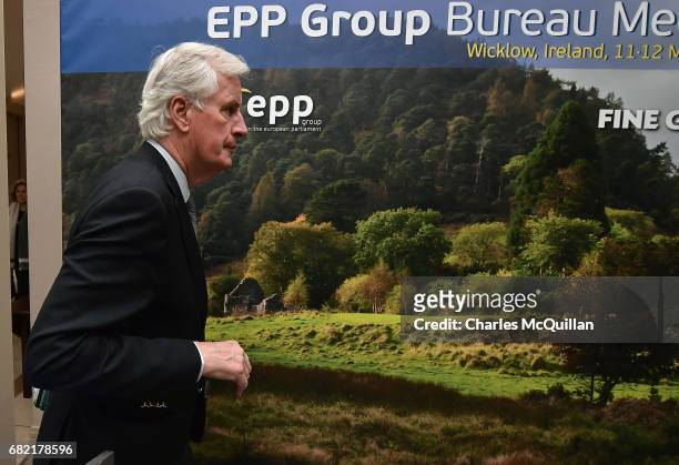 European Commission Brexit chief negotiator Michel Barnier attends the EPP Group Bureau meeting at Druids Glen on May 12, 2017 in Wicklow, Ireland....