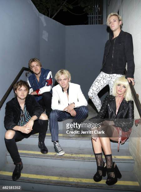 Ellington Ratliff, Rocky Lynch, Ross Lynch Riker Lynch and Rydel Lynch attend the R5 Release Party Show For "New Addictions" at Teragram Ballroom on...