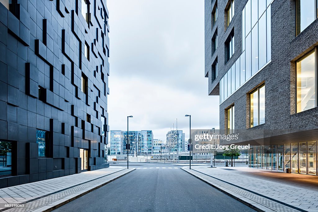City street at dusk