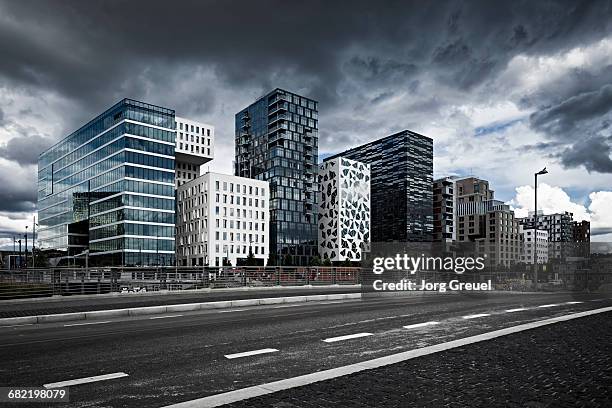 'barcode' buildings, oslo - oslo business stock pictures, royalty-free photos & images