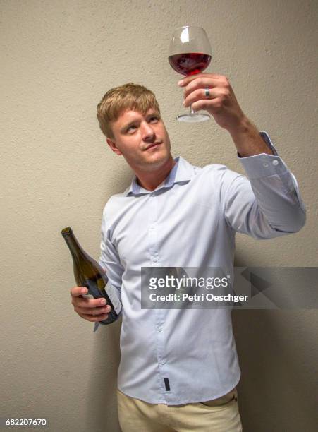 having wine. - tall skinny blonde stock-fotos und bilder