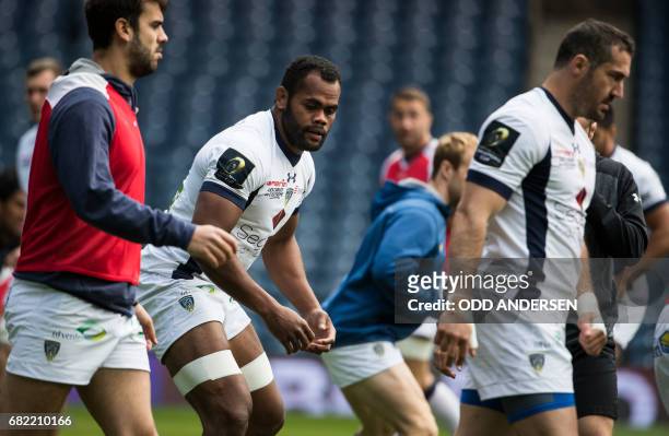 Clermont's Fijian flanker Peceli Yato is attends the captains run training session at the Murrayfield stadium in Edinburgh on May 12 on the eve of...