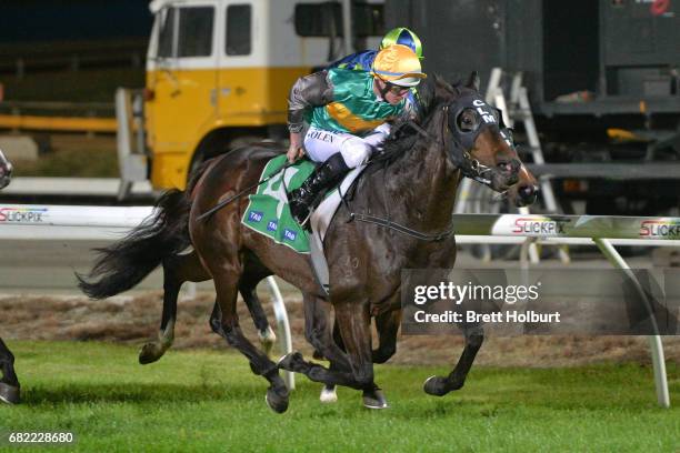 Vantaggio ridden by Luke Nolen wins the OBrien Real Estate Mile Series Heat 3 at Cranbourne Racecourse on May 12, 2017 in Cranbourne, Australia.