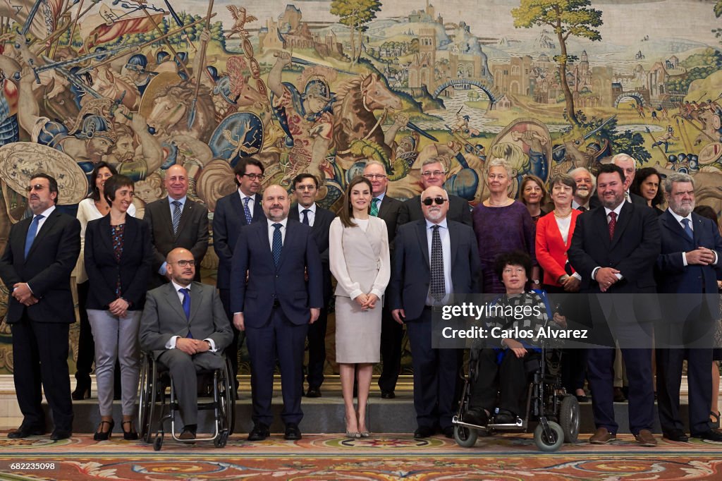 Queen Letizia Attend Audiences At Zarzuela Palace