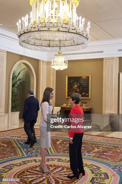 Queen Letizia of Spain attends several audicences at the Zarzuela Palace on May 12, 2017 in Madrid, Spain.