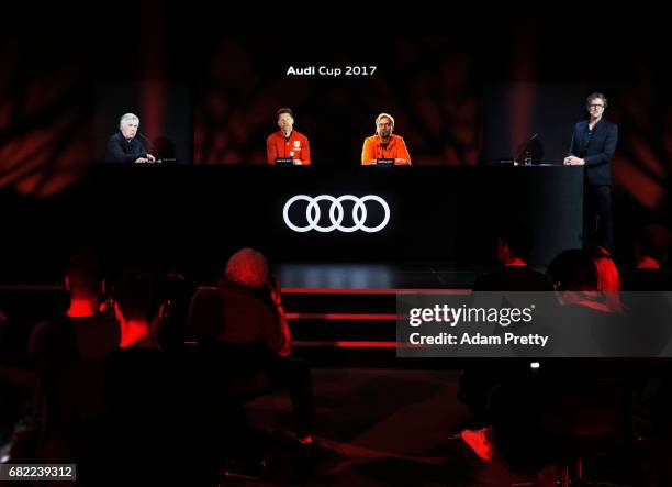 Carlo Ancelotti head coach of FC Bayern Munich, Diego Simeone head coach of Atletico de Madrid, Juergen Klopp head coach of Liverpool FC, and Dieter...