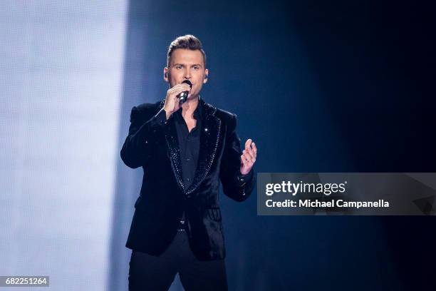 Koit Toome & Laura representing Estonia perform the song "Verona" during the rehearsal for the second semi final of the 62nd Eurovision Song Contest...