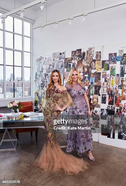 Fashion designer Georgina Chapman with Keren Craig co-founders of Marchesa are photographed for Hello magazine on October 28, 2016 in New York City.