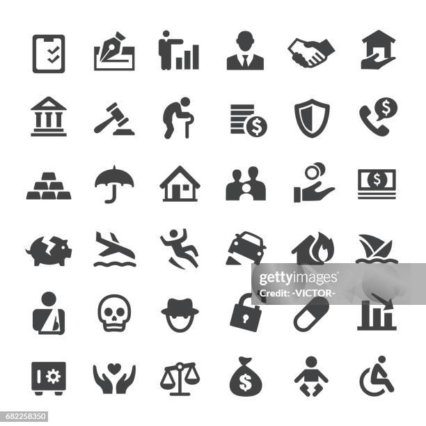 versicherung-symbole - big-serie - bankruptcy stock-grafiken, -clipart, -cartoons und -symbole