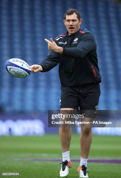 Saracens' Alex Goode during the captain's run at BT Murrayfield, Edinburgh.