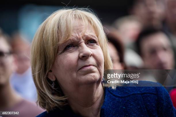 German Social Democrats lead candidate Hannelore Kraft sits at the final SPD campaign rally in state elections in North Rhine-Westphalia on May 12,...