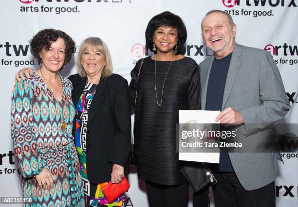 Cynthia Campoy Brophy, Corky Hale Stoller, Cheryl Boone Isaacs and Mike Stoller attend ARTWORXLA's 25th Anniversary Gala 'An Evening Of Art' at...