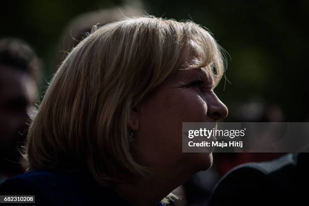 German Social Democrats lead candidate Hannelore Kraft sits at the final SPD campaign rally in state elections in North Rhine-Westphalia on May 12,...