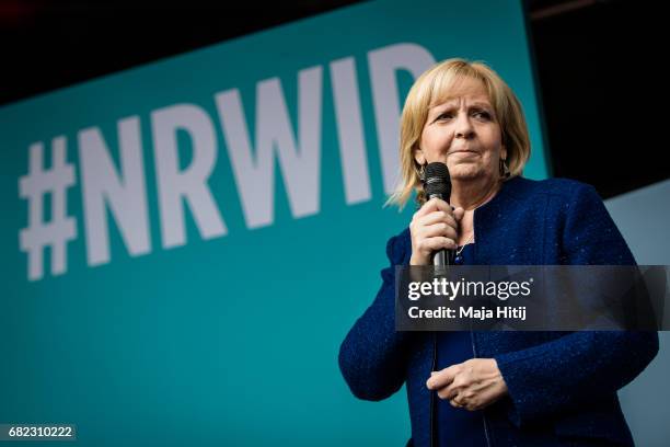 German Social Democrats lead candidate Hannelore Kraft speaks at the final SPD campaign rally in state elections in North Rhine-Westphalia on May 12,...
