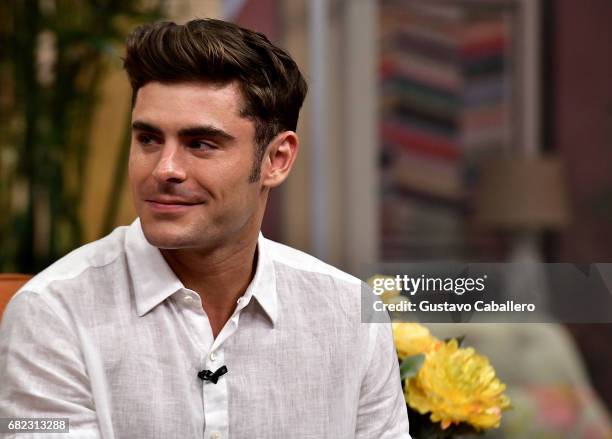 Zac Efron is on the set of 'Despierta America' to promote the film 'Baywatch' at Univision Studios on May 12, 2017 in Miami, Florida.