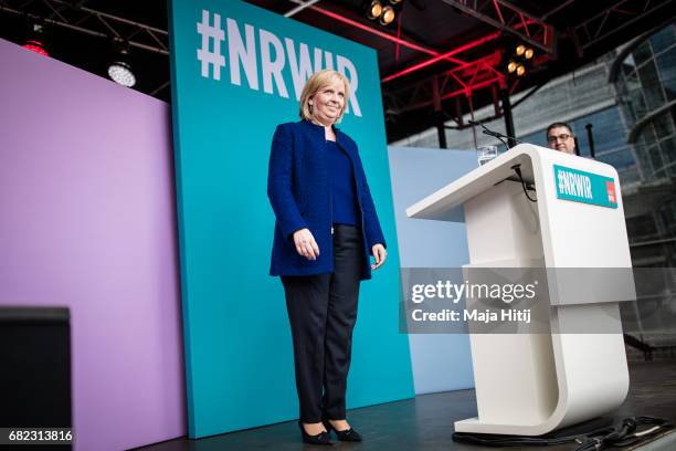 German Social Democrats lead candidate Hannelore Kraft speaks at the final SPD campaign rally in state elections in North Rhine-Westphalia on May 12,...