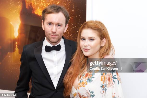 Photographer Tyler Shields and Renee Olstead attend Tyler Shields "Provocateur" Opening at Leica Store and Gallery Los Angeles on May 11, 2017 in Los...