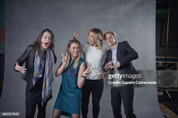 Lauren Della Marta , Hannah Bailey, snowboarder Jenny Jones and Lucy Adams pose for a portrait session at the Women's Sport Trust #BeAGameChanger...