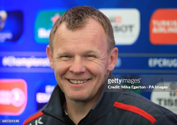 Saracens Director of Rugby/Head Coach Mark McCall during the press conference at BT Murrayfield, Edinburgh.