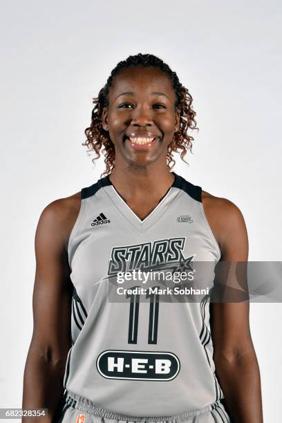 Clarissa dos Santos of the San Antonio Stars poses for a photo at media day on Wednesday, May 10 at the AT&T Center in San Antonio, Texas. NOTE TO...