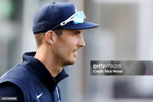 Steven Finn of Middlesex waits to bowl during the Royal London One-Day Cup between Essex Eagles and Middlesex at Cloudfm County Ground on May 12,...