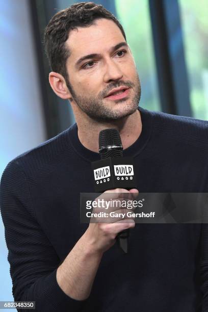 Actor Tom Ellis visits Build Series to discuss his role in the television show "Lucifer" at Build Studio on May 12, 2017 in New York City.