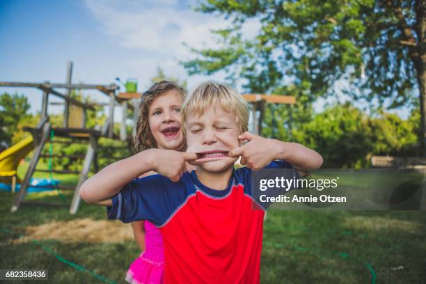 silly kids - annie otzen stock pictures, royalty-free photos & images