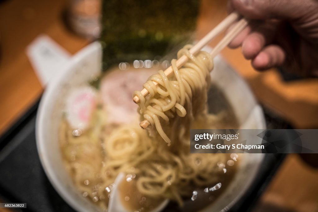 Ramen noodles in Tokyo, Japan.