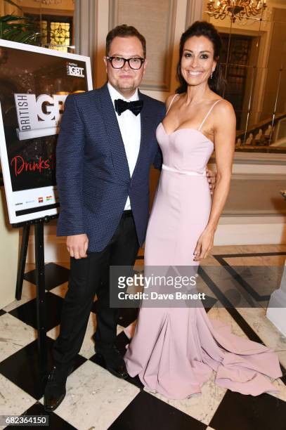 Hosts Alan Carr and Melanie Sykes attend the British LGBT Awards at The Grand Connaught Rooms on May 12, 2017 in London, England.