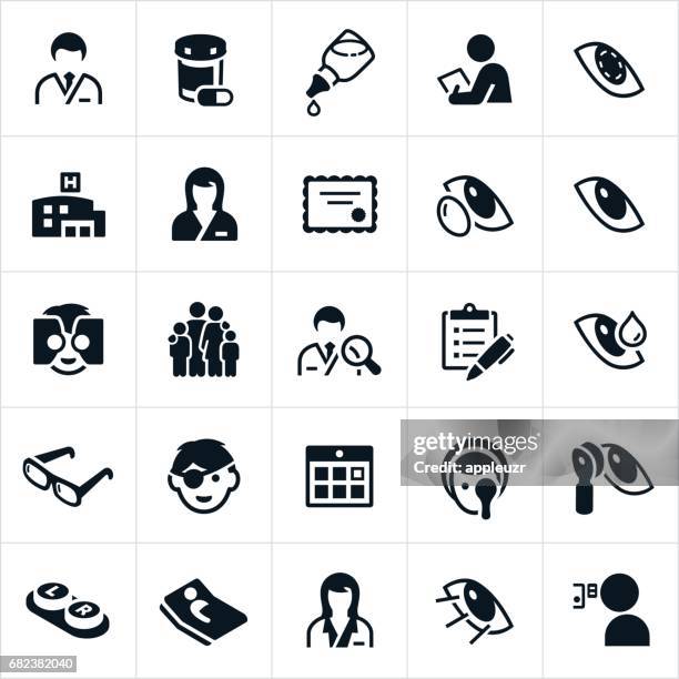 ilustrações de stock, clip art, desenhos animados e ícones de optometry medicine icons - profissional de oftalmologia