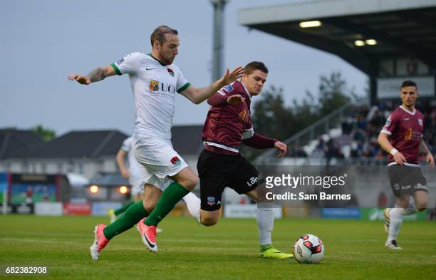 Galway , IReland - 12 May 2017; Karl Sheppard of Cork City in action against Colm Horgan of Galway United during the SSE Airtricity League Premier...